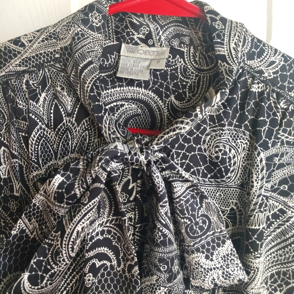 Luxurious Worth Silk Charmeuse Pussybow Blouse